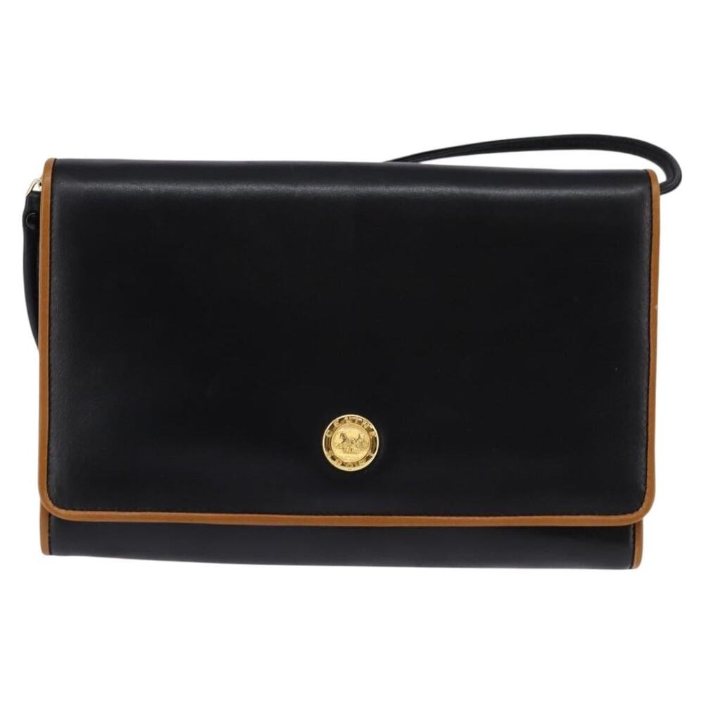 Celine Leather Shoulder Bag Black